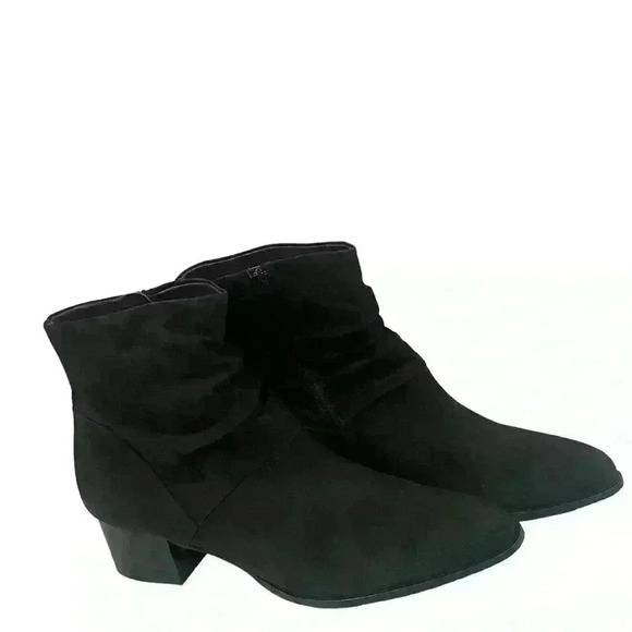 Paul Green 08532 Women’s Black Suede Ruffle Ankle Bootie  Size 8 B - Picture 11 of 12